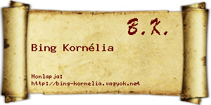 Bing Kornélia névjegykártya